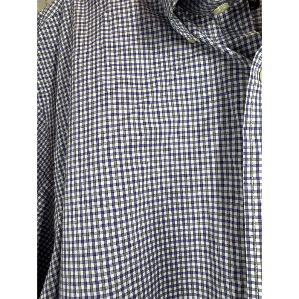 Jos A Banks Travelers Collection Mens Cotton Purple Check Dress Shirt Size Large - Picture 3 of 5